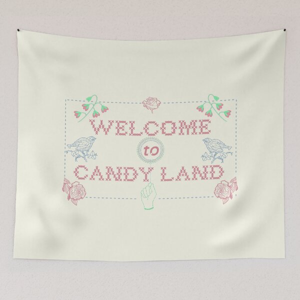 Item preview, "Welcome to Candy Land" Embroidered Motto designed and sold by roselikething.