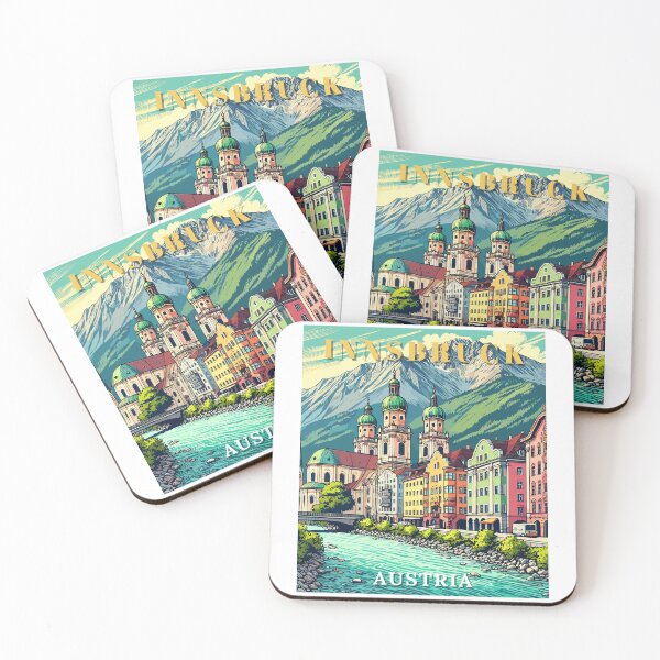 Item preview, Innsbruck in Austria (Tirol) Retro Art Travel Landscape designed and sold by MaateoDesign.