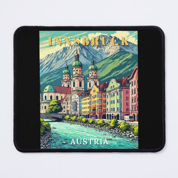 Item preview, Innsbruck in Austria (Tirol) Retro Art Travel Landscape designed and sold by MaateoDesign.