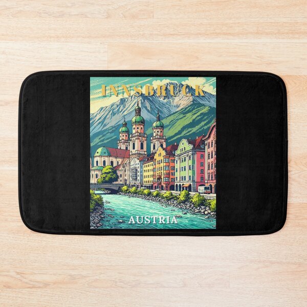 Item preview, Innsbruck in Austria (Tirol) Retro Art Travel Landscape designed and sold by MaateoDesign.