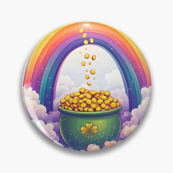 Item preview, Lucky Pot of Gold at the Rainbow’s End – Cute St. Patrick’s Day Cartoon designed and sold by AnnDesignStudio.