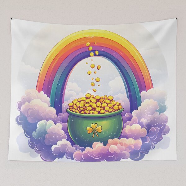 Item preview, Lucky Pot of Gold at the Rainbow’s End – Cute St. Patrick’s Day Cartoon designed and sold by AnnDesignStudio.