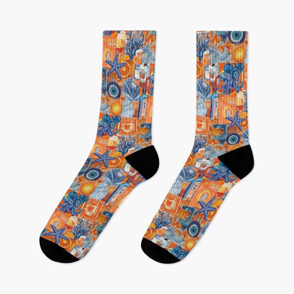 Item preview, Orange and Blue Disco, Fruit, Olive, Coquette, Martini, Italy, Europe Print designed and sold by Lauren  paige.
