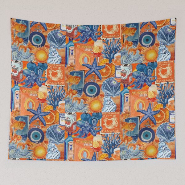 Item preview, Orange and Blue Disco, Fruit, Olive, Coquette, Martini, Italy, Europe Print designed and sold by Lauren  paige.