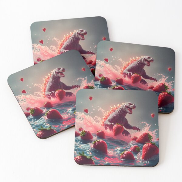 Item preview, Dinosaur with many strawberries on the sea  designed and sold by Designfs.