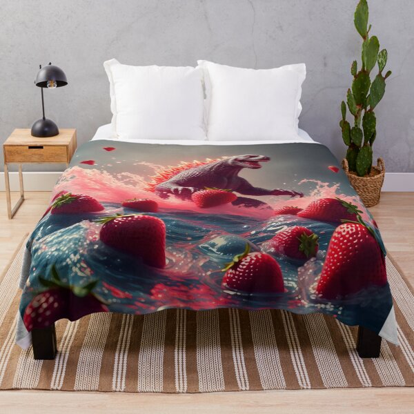 Item preview, Dinosaur with many strawberries on the sea  designed and sold by Designfs.