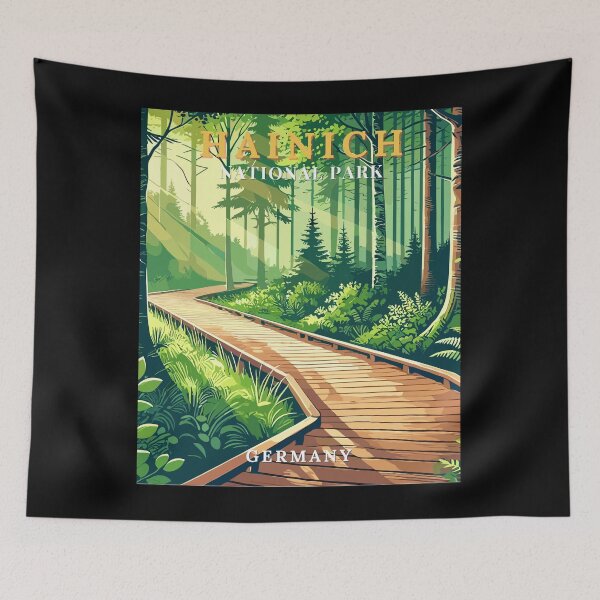 Item preview, Hainich National Park in Thuringia Germany Travel Art Emblem designed and sold by MaateoDesign.