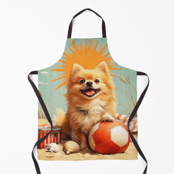 Item preview, "Happy Pomeranian on the Beach with Ball" designed and sold by Arthoughts.