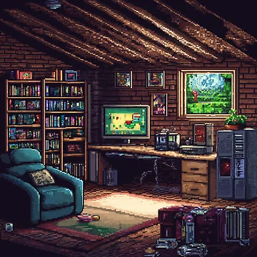 Artwork thumbnail, Gameroom In 8bit by Rtymer