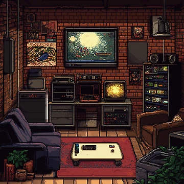 Artwork thumbnail, Gameroom In 8bit by Rtymer