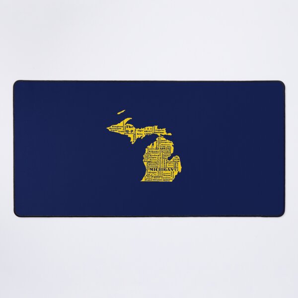 Item preview, Fun Yellow and Navy Blue State of Michigan cities designed and sold by amgraphics.