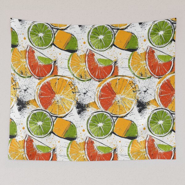 Item preview, Artistic orange and lime slices with bold textures designed and sold by Piotrek0001.