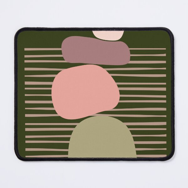 Item preview, Midcentury Modern Bauhaus Abstract Stones No.2 Sage Mauve Graphic Style designed and sold by MirabiliaMagpie.