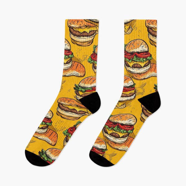 Item preview, Cartoon burgers with bold outlines and fries designed and sold by Piotrek0001.