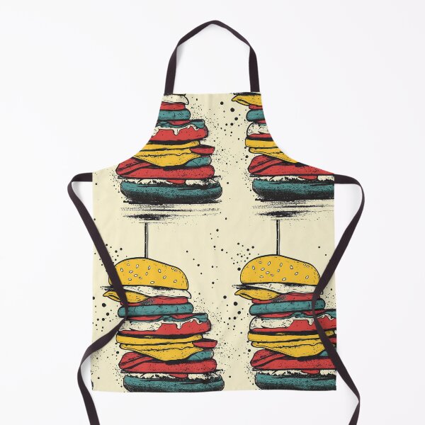 Aperçu de l'œuvre Burgers et frites appétissants au design vintage créée et vendue par Piotrek0001.