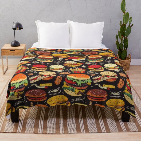 Item preview, Bold and colorful burgers with fries design designed and sold by Piotrek0001.