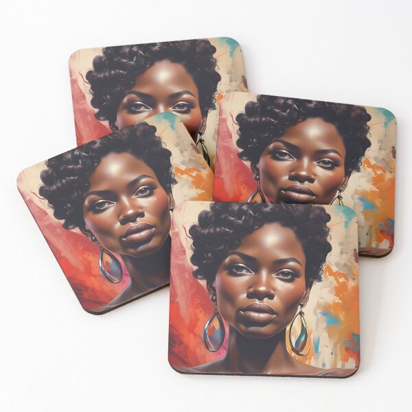 Item preview, Empowered Curly Afro Beauty – Vibrant AI Pop Art Portrait – Contemporary Afro-Inspired Art designed and sold by msrmiami1.