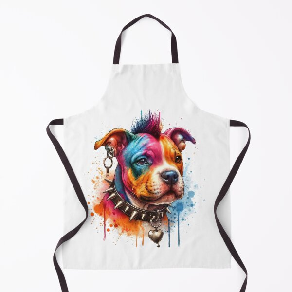 Item preview, Colorful Punk Rocker Cute Staffy Puppy Watercolor designed and sold by MaedK.