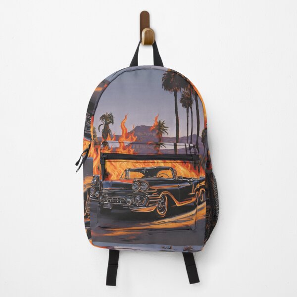 Item preview, Classic car on fire under palm trees designed and sold by vatisa.