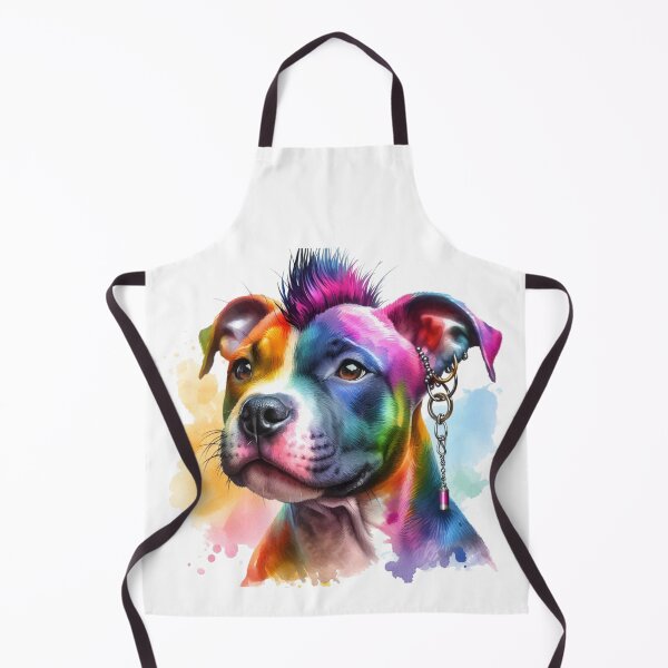 Item preview, Colorful Punk Rocker Cute Staffy Puppy Watercolor designed and sold by MaedK.