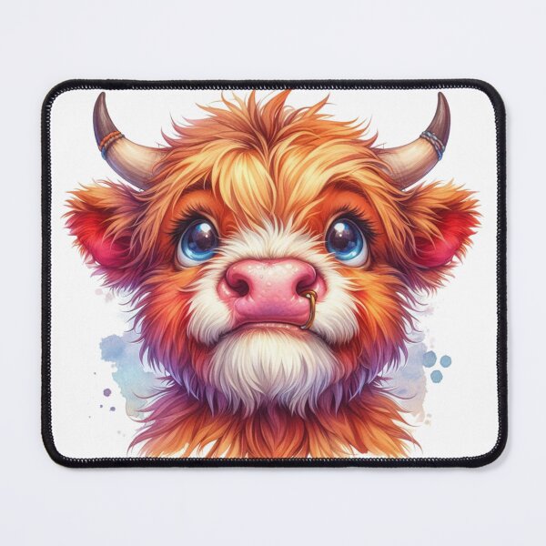Item preview, Cute Scottish Baby Highland Cow Calf Colorful Watercolor designed and sold by MaedK.