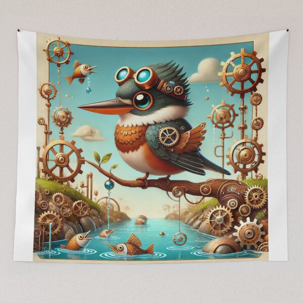 Item preview, Steampunk Ringed Kingfisher designed and sold by Sillytoe.
