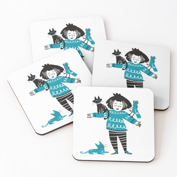 Item preview, Woman with cats and a bird designed and sold by jasmineberry.