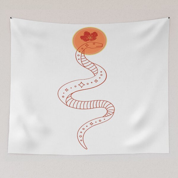 Item preview, Tet 2025 Chinese New Year of Snake Year 2025 Simple Snake and cherry blossom Design designed and sold by Soulfulust .