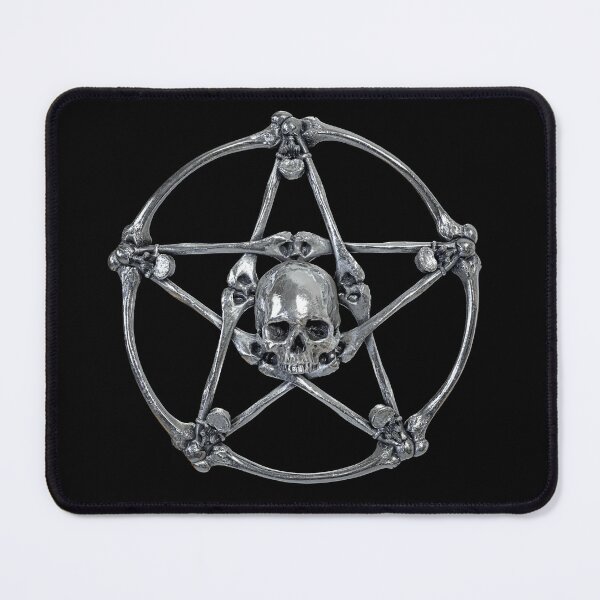 Item preview, Copy of Skull and Crossbones Pentacle Symbol Halloween Skull Design (Skull Jewelry Metal Silver Chrome Skulls Sedlec Ossuary) designed and sold by Mechanical Whispers.