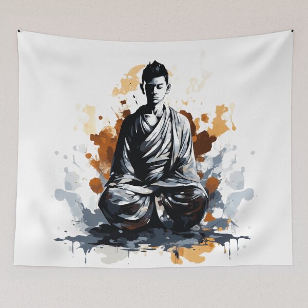 Item preview, Deep Mindfulness Meditation Zen Buddha Shaolin Monk Nirvana designed and sold by NikoDeeko.
