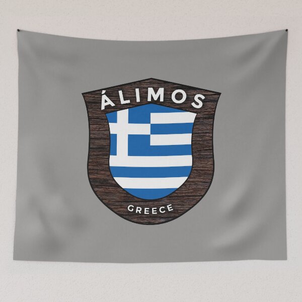 Item preview, Álimos Greece Emblem Flag designed and sold by World Designs.