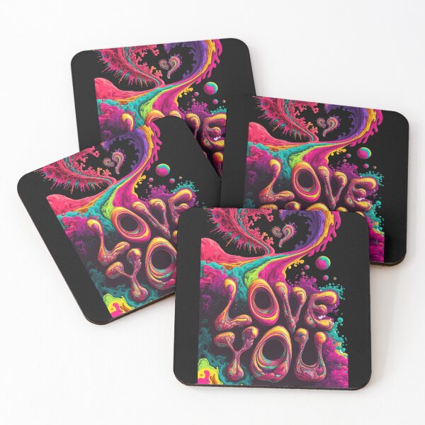 Item preview, Psychedelic Love You Design with Colorful Heart and Waves designed and sold by ArtFeverShop.