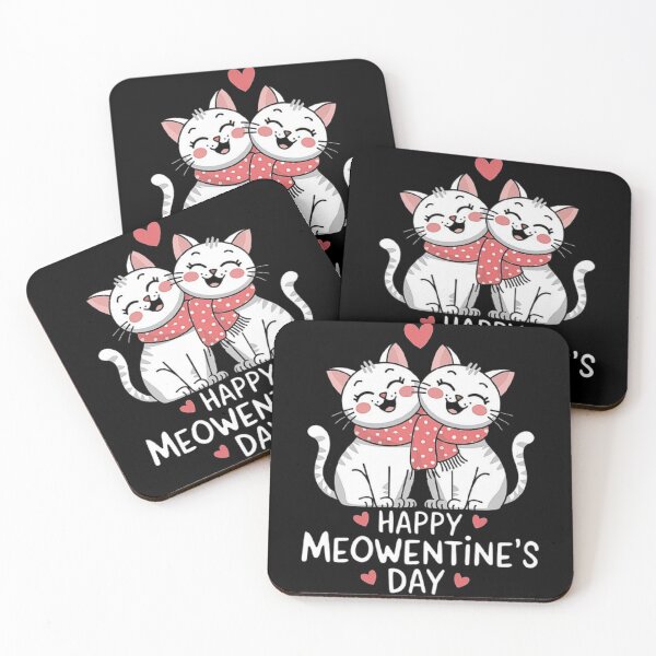 Item preview, Adorable Cat Couple Illustration - Happy Meowentine’s Day Art designed and sold by love3617.