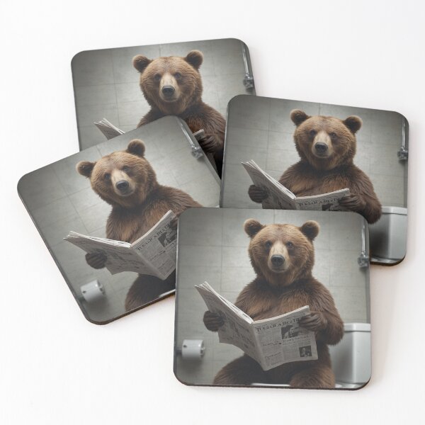 Item preview, Bear Humor Bathroom Wall Art designed and sold by vk09.