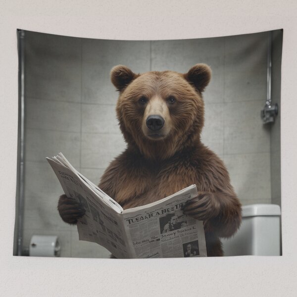 Item preview, Bear Humor Bathroom Wall Art designed and sold by vk09.