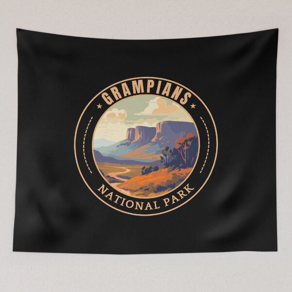 Item preview, Grampians National Park in Victoria Australia Retro Travel Art Badge designed and sold by MaateoDesign.