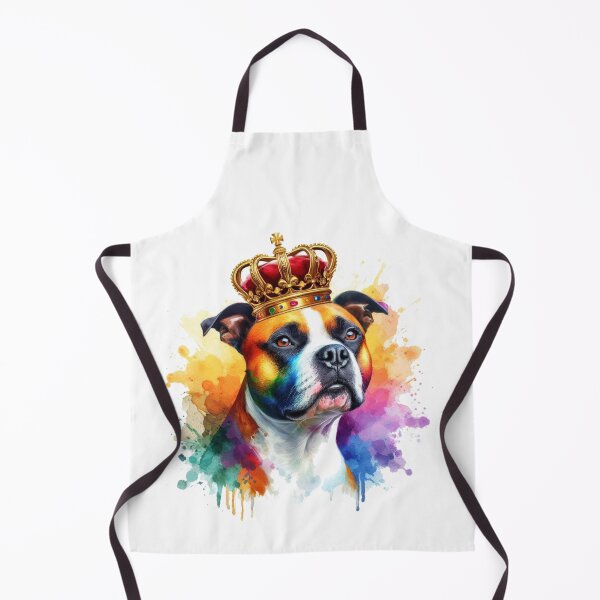 Item preview, Regal Staffy Wearing Crown Watercolor Portrait designed and sold by MaedK.