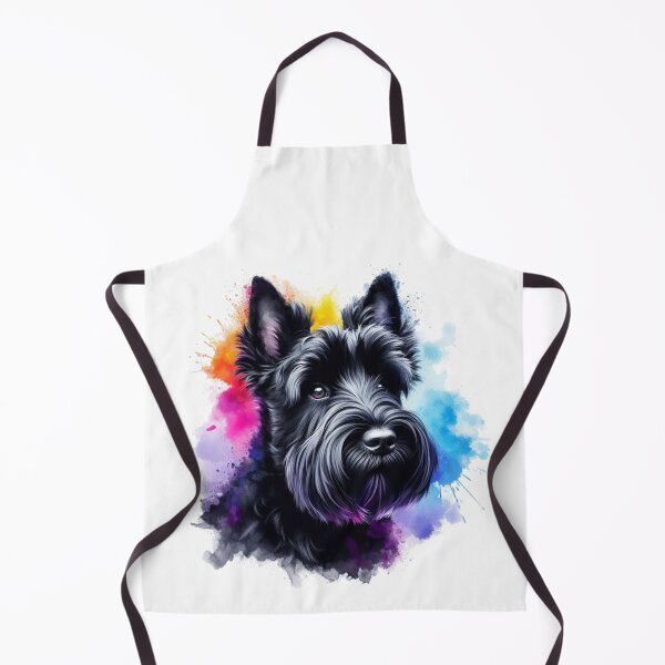 Item preview, Black Scottish Terrier Scottie Dog Watercolor Portrait designed and sold by MaedK.