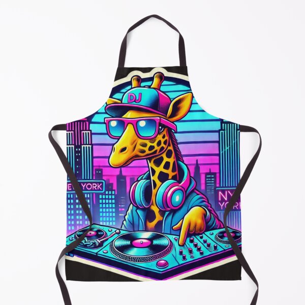 Artikelvorschau, „Neon Giraffe DJ in New York“ entworfen und verkauft von Wiredart.