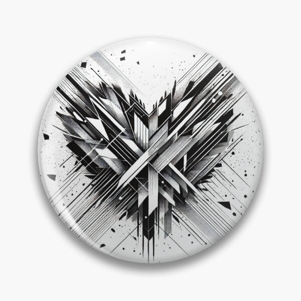 Item preview, Monochrome Exploding Heart - Abstract Art designed and sold by aggiesArt.