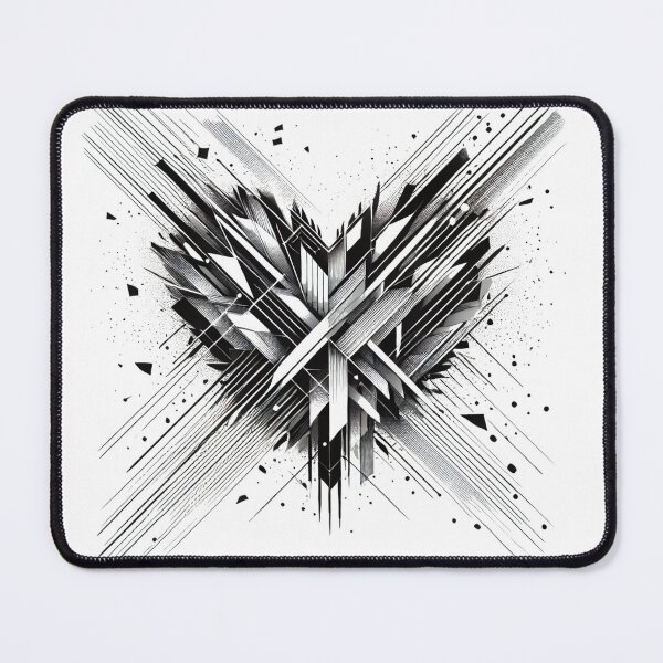 Item preview, Monochrome Exploding Heart - Abstract Art designed and sold by aggiesArt.