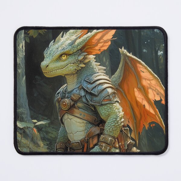 Item preview, Small Armored Dragon Adventurer in the Forest designed and sold by ACastilloArt.