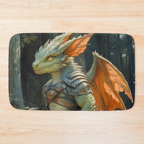 Item preview, Small Armored Dragon Adventurer in the Forest designed and sold by ACastilloArt.
