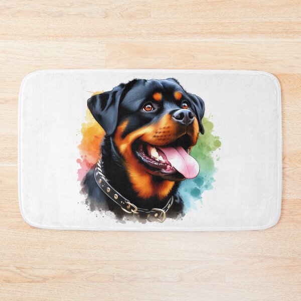 Item preview, Colorful Happy Rottweiler Watercolor Portrait designed and sold by MaedK.