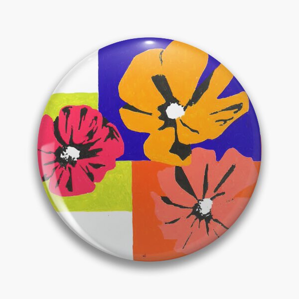 Item preview, drawing of screenprint style flowers designed and sold by shaboola.