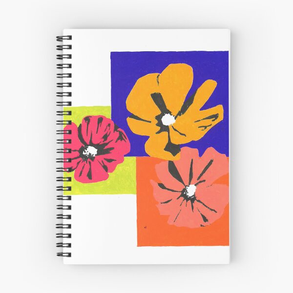 Item preview, drawing of screenprint style flowers designed and sold by shaboola.