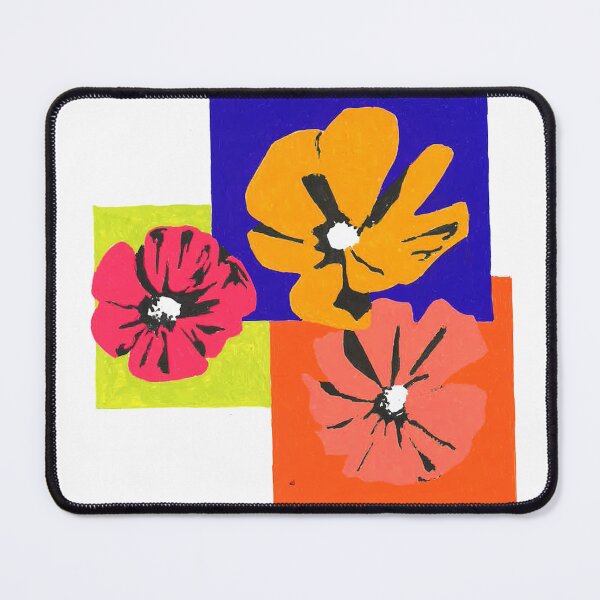 Item preview, drawing of screenprint style flowers designed and sold by shaboola.