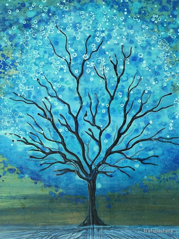 Thumbnail 4 of 4, iPhone Case, Blue Magic Tree By Rafi Perez designed and sold by Rafiwashere.
