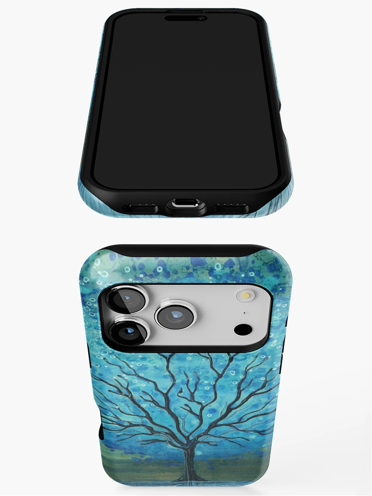 Thumbnail 3 of 4, iPhone Case, Blue Magic Tree By Rafi Perez designed and sold by Rafiwashere.