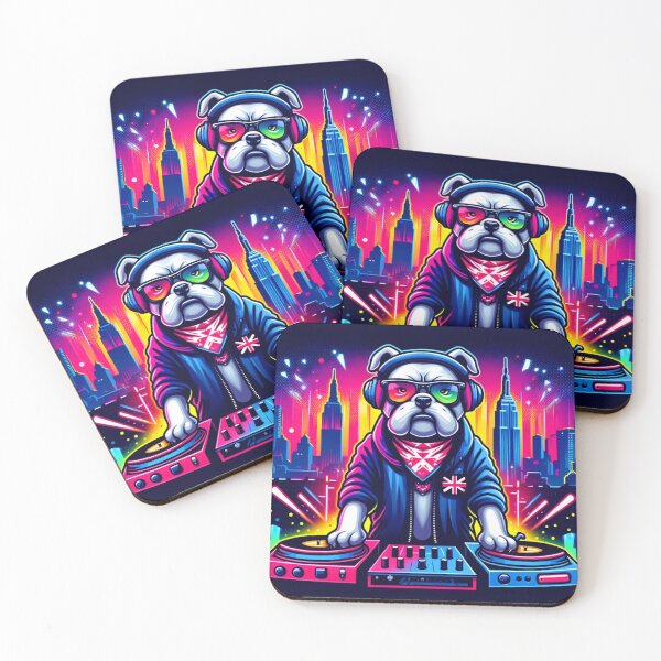 Item preview, "DJ Neon Bulldog en la Gran Manzana" designed and sold by Wiredart.